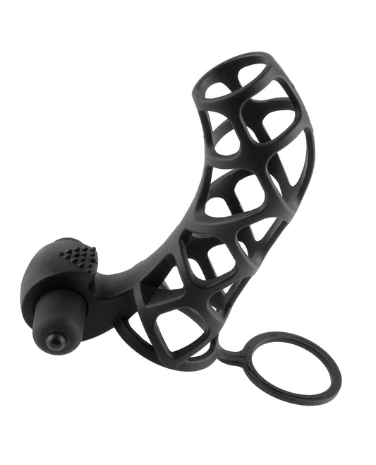 Extreme Silicone Power Cage Penis Enhancement with Vibrating Clitoral Stimulator
