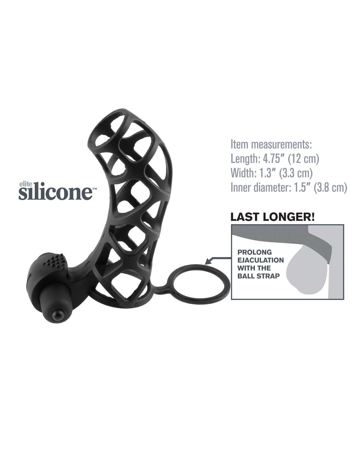 Extreme Silicone Power Cage Penis Enhancement with Vibrating Clitoral Stimulator
