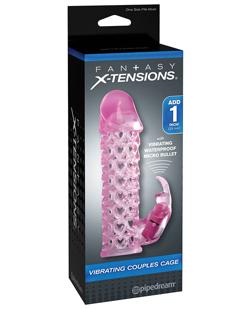 Fantasy X-tensions Penis Enhancement Cage with Vibrating Micro Vibe and Textured Design for Couples Intimacy