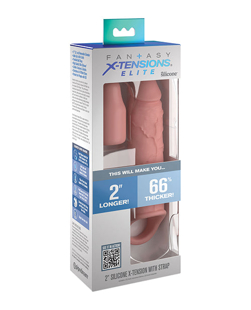 Fantasy X-tensions Penis Enhancement Sleeve Ultra-realistic Silicone 6 Inch Extension with Secure Strap for Enhanced Performance