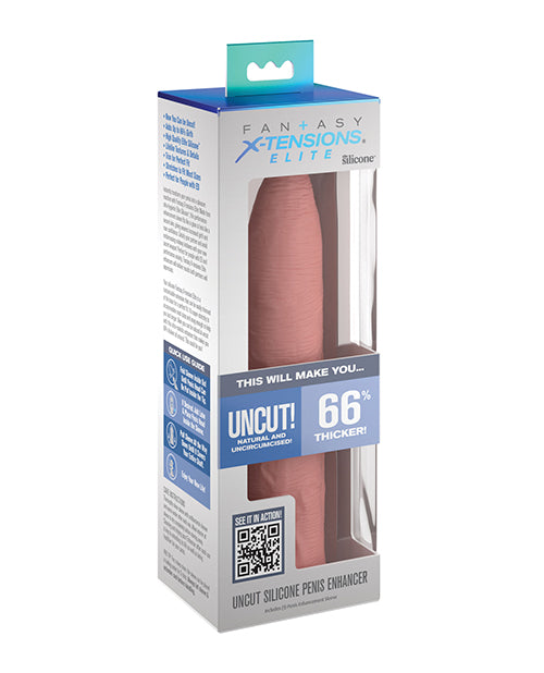 Fantasy X-tensions Penis Enhancement Sleeve Realistic Uncut Elite Silicone for Intimate Confidence