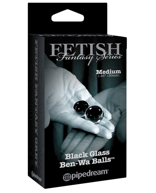 Fetish Fantasy Limited Edition Stimulators Black Glass Ben-Wa Balls with Durable Borosilicate Material for Kegel Exercise and Intimate Stimulation