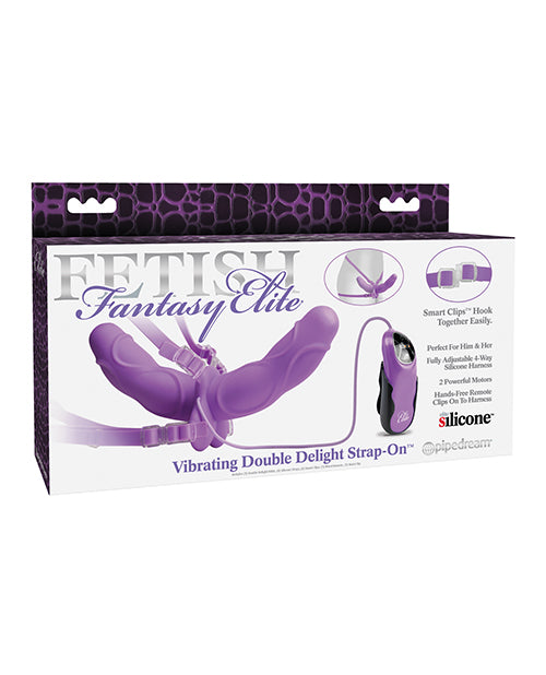 Fetish Fantasy Elite Strap On Vibrating Dual-Ended Silicone Harness Adjustable for Couples Pleasure