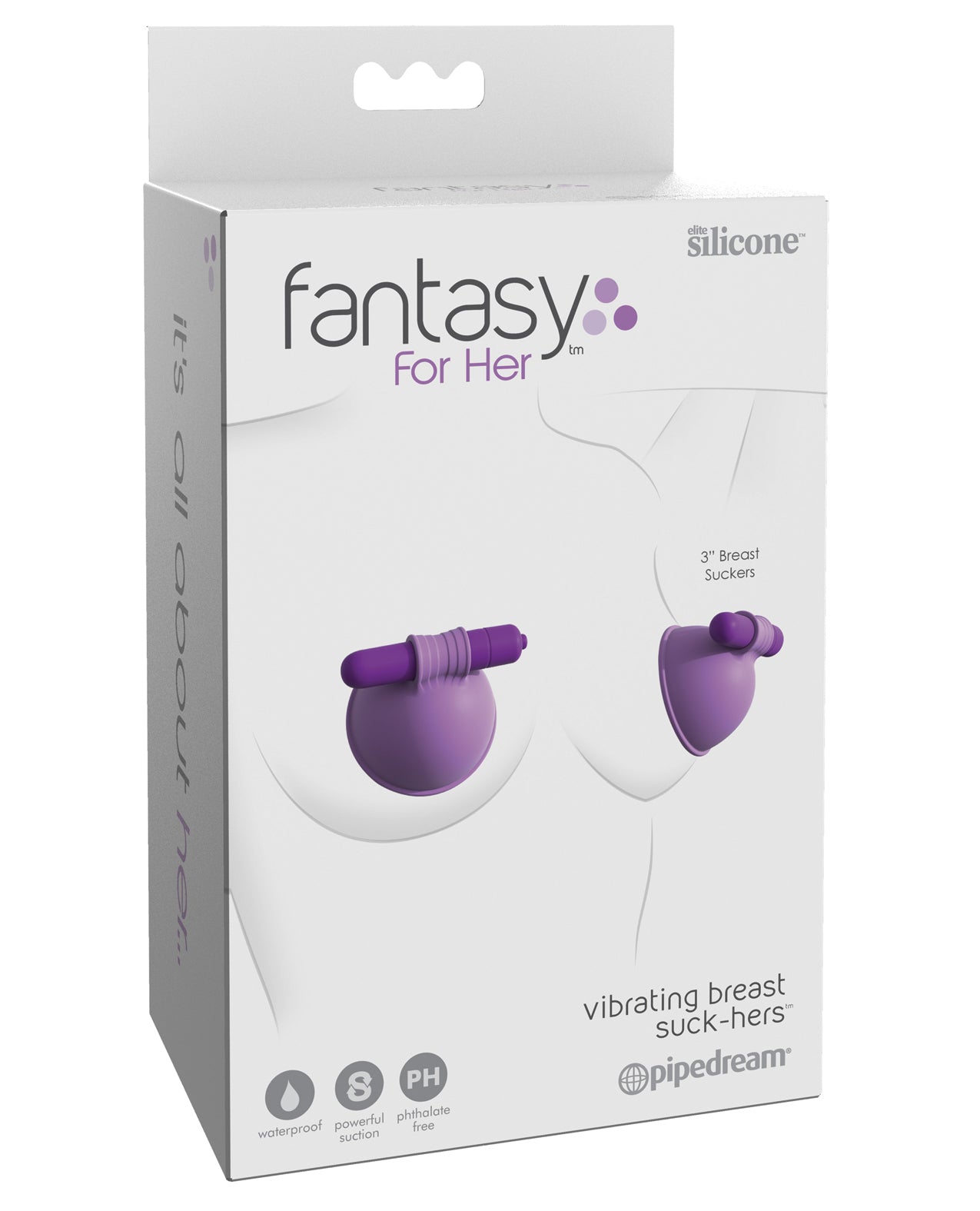 Fantasy For Her Stimulators Vibrating Breast Suck-Hers Silicone Nubs Hands-Free Design for Intimate Pleasure