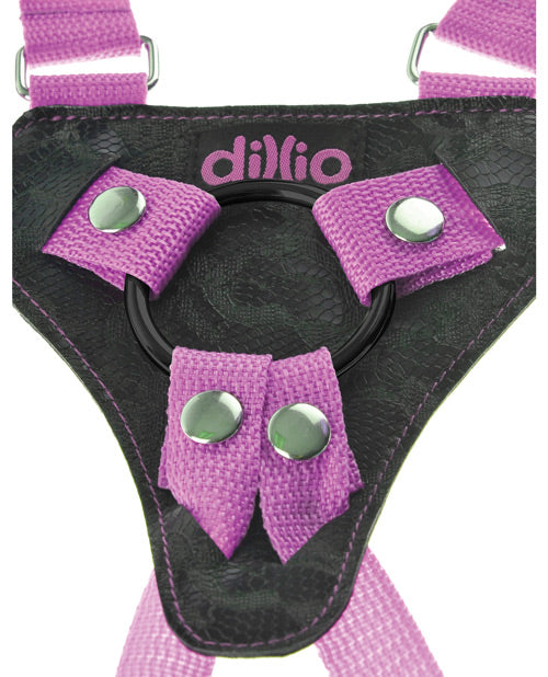 Dillio Pink Strap-On Suspender Harness Set with 7-Inch Dillio Slim Dildo