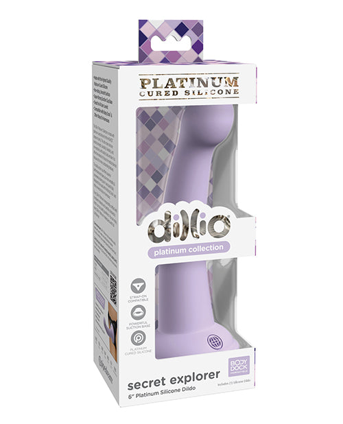 Dillio Dildo Platinum Silicone 6 Inch Suction Cup Flexible Base for Versatile Harness Play