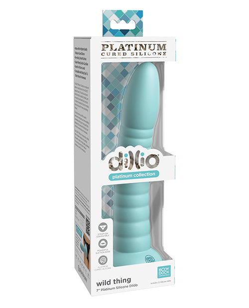 Dillio Silicone Dildo Platinum-Cured Medical-Grade Teal with Suction Cup for Safe Versatile Pleasure