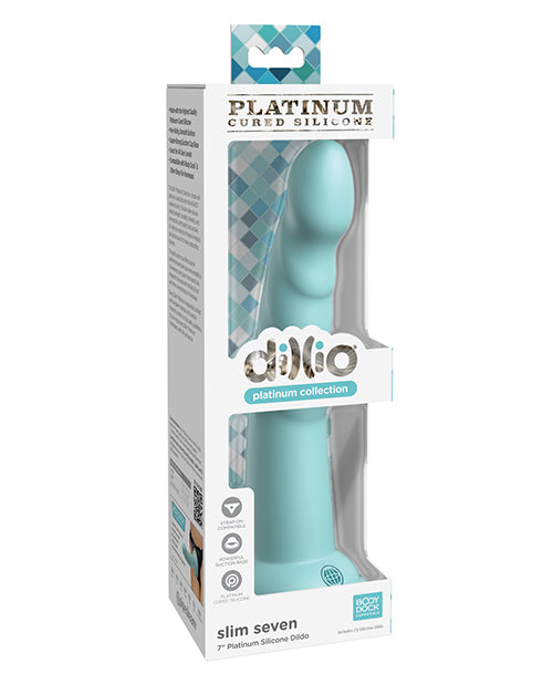 Dillio Dildo Platinum-Cured Silicone 7-Inch Slim Design with Suction Cup for Strap-On and Hands-Free Play