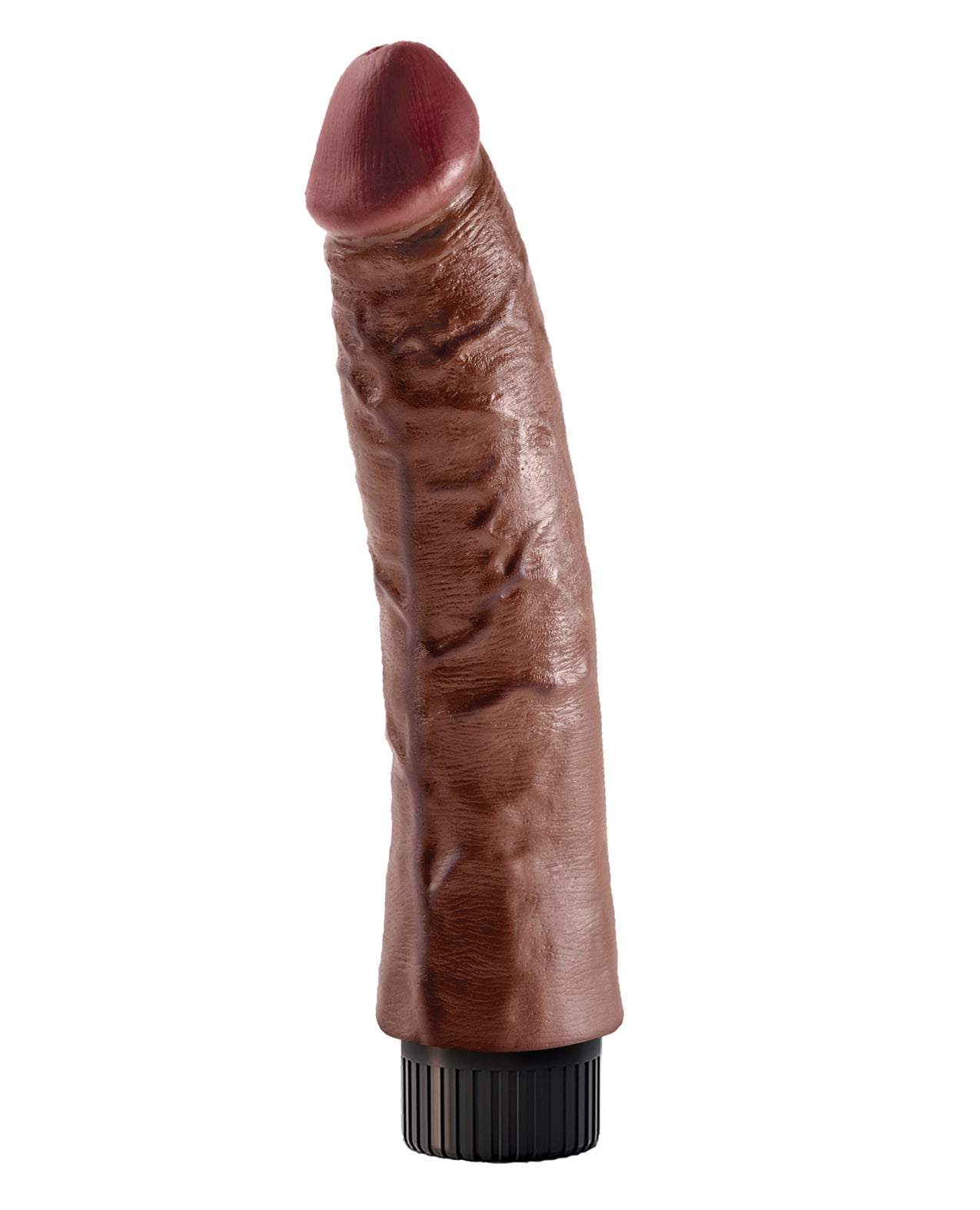 King Cock 7" Vibrating Dong with Flexible Spine and Suction Cup - Brown