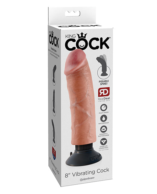 King Cock Dildo Realistic Vibrating Posable Spine Suction Cup for Hands-Free Intimate Play