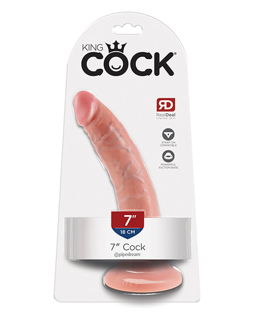 King Cock Dildo Realistic Flesh 7-Inch Handcrafted Veins Suction Cup for Authentic Personal Pleasure