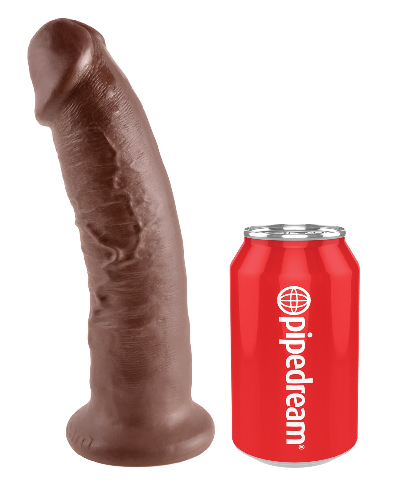 King Cock 9" Brown Dildo with Realistic Detailing and Suction Cup Base