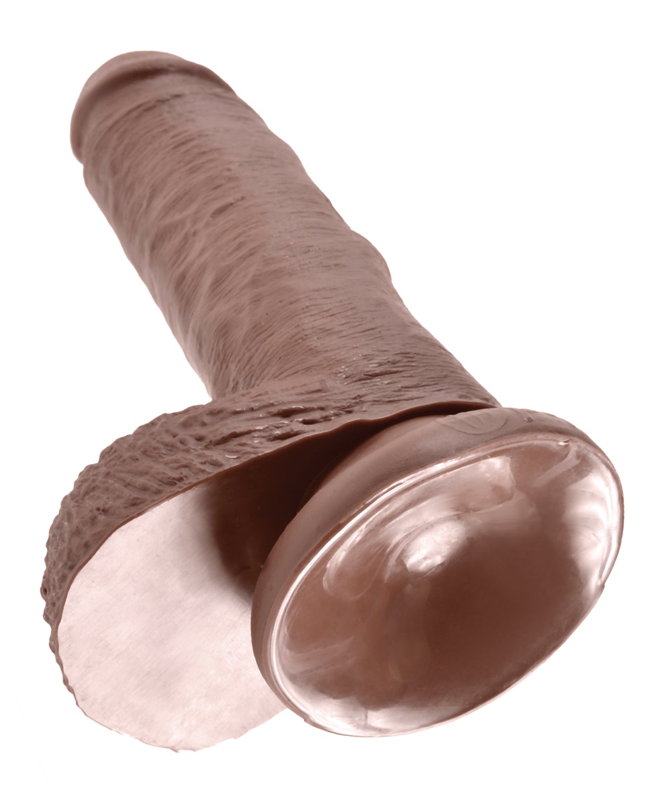 King Cock 7-Inch Brown Realistic Dildo with Balls and Suction Cup Base