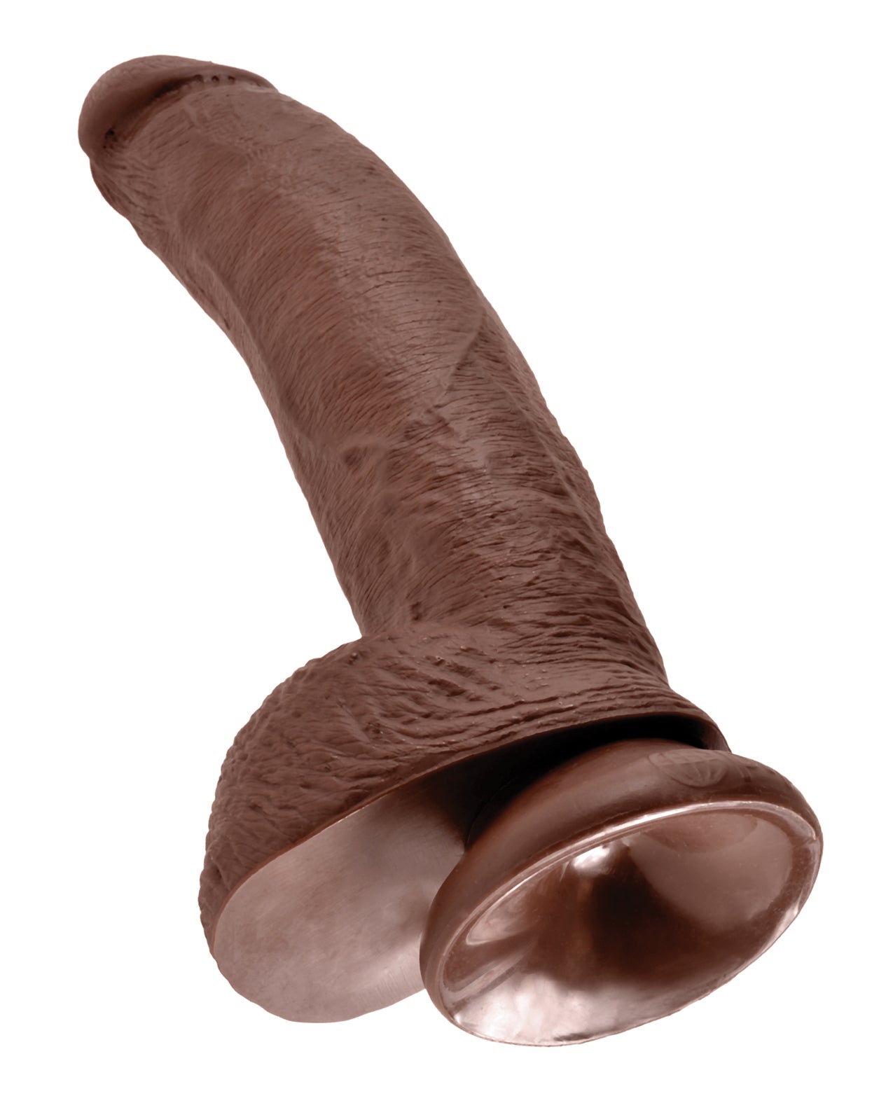 King Cock 9-Inch Realistic Dildo with Balls and Suction Cup - Brown