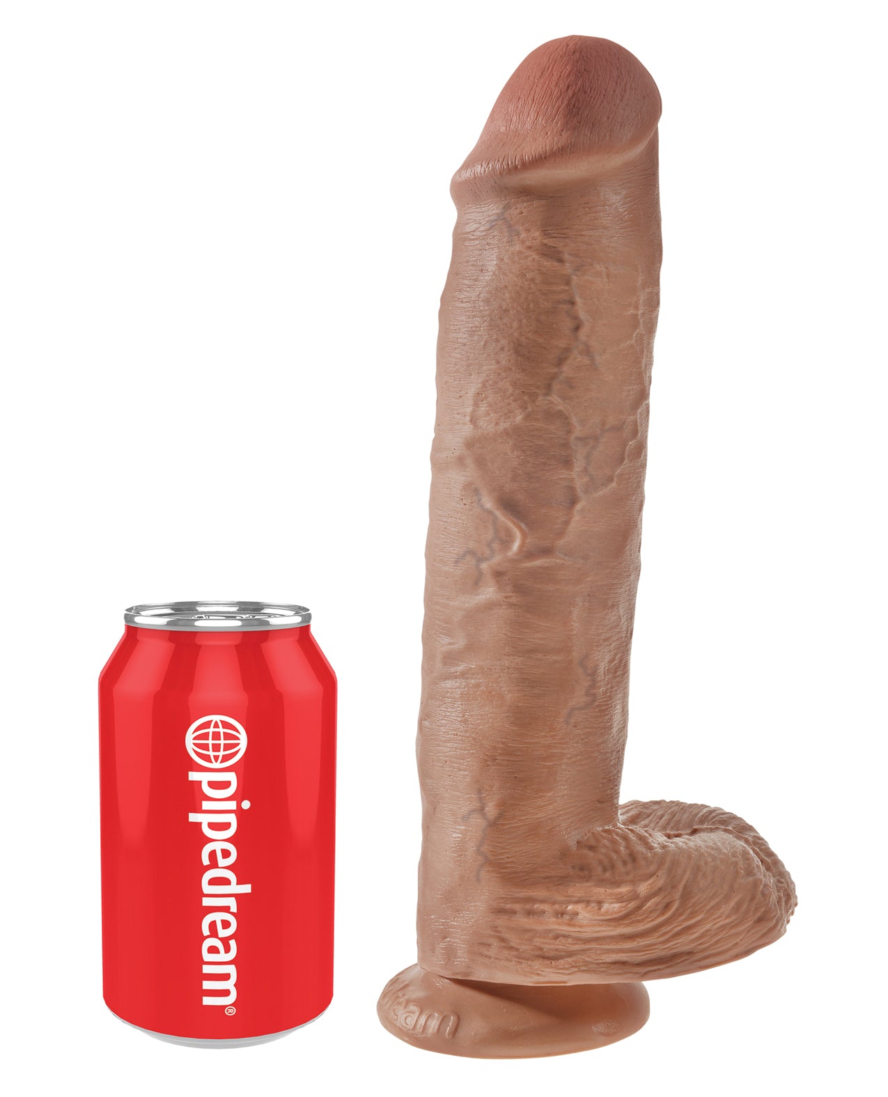 King Cock 11-Inch Realistic Dildo with Balls – Tan Lifelike Texture