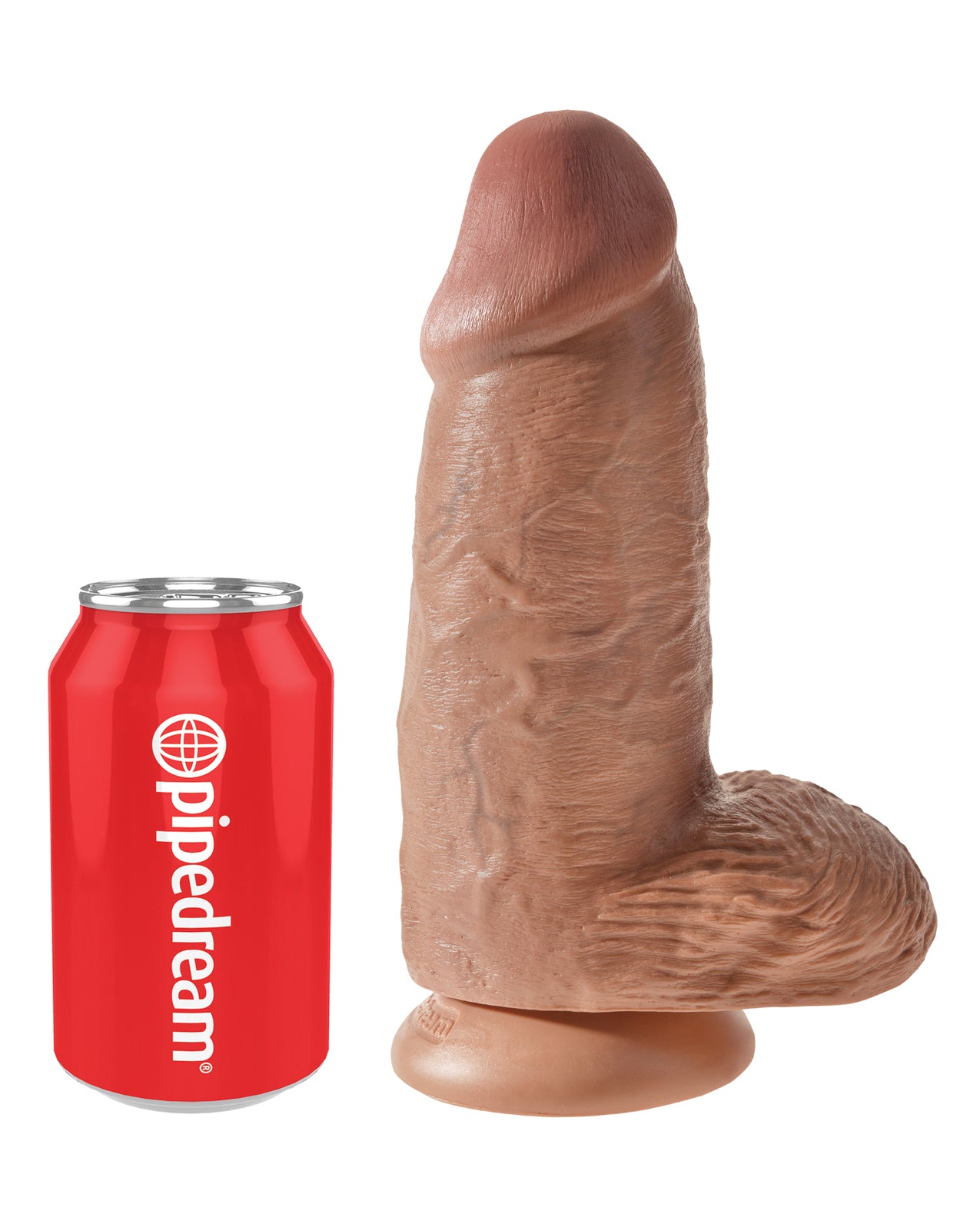 King Cock 9-Inch Chubby Realistic Dildo with Suction Cup in Tan
