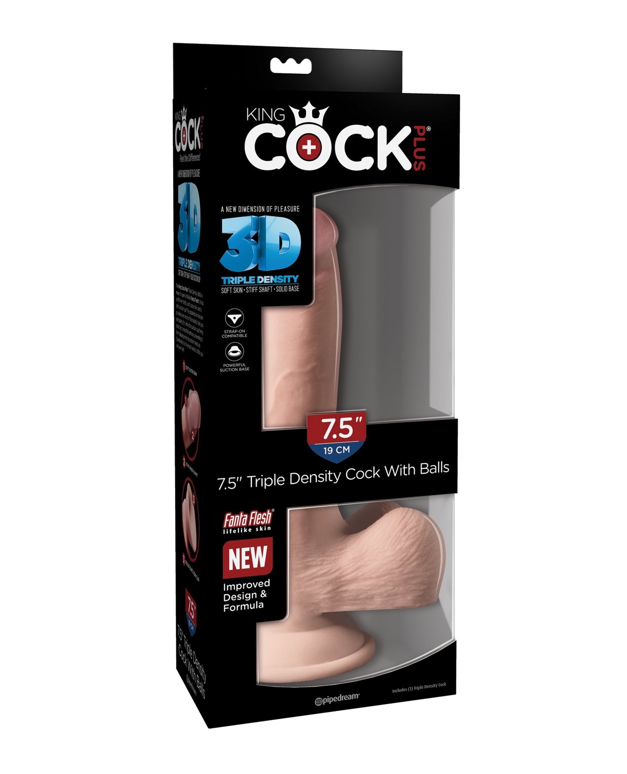 King Cock Dildo Triple Density Lifelike Texture Suction Cup Base for Realistic Intimate Experience