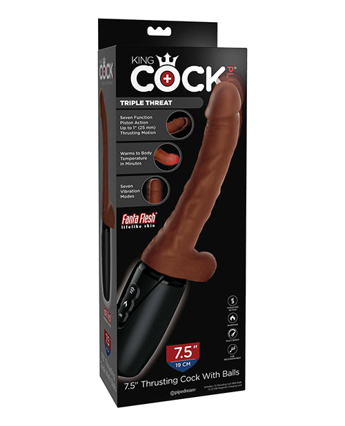 King Cock Vibrators Thrusting Dong Warming Feature Vibrating Motor for Realistic Pleasure and Stimulation