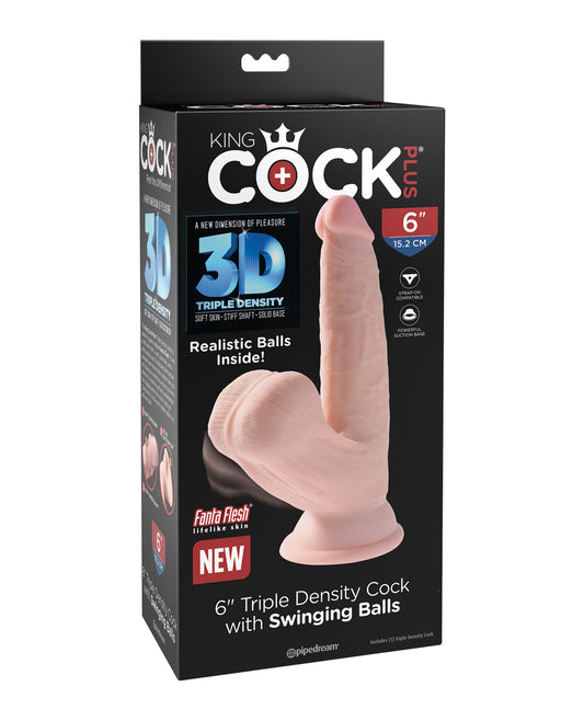 King Cock Dildo Triple Density with Swinging Balls and Lifelike Texture for Realistic Stimulation