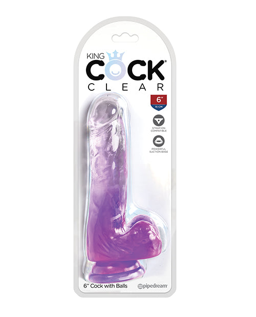 King Cock Dildo Translucent Purple Flexible Shaft Suction Base for Realistic Visual Pleasure