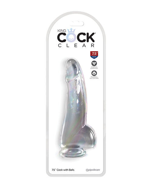 King Cock Dildo Clear Realistic Flexible Shaft Suction Cup for Lifelike Stimulation