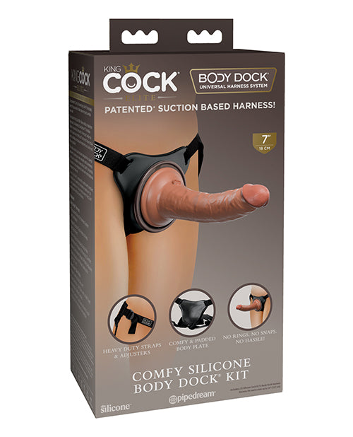 King Cock Elite Strap-On Kit Dual Density Silicone Dildo Body Dock technology for lifelike pleasure