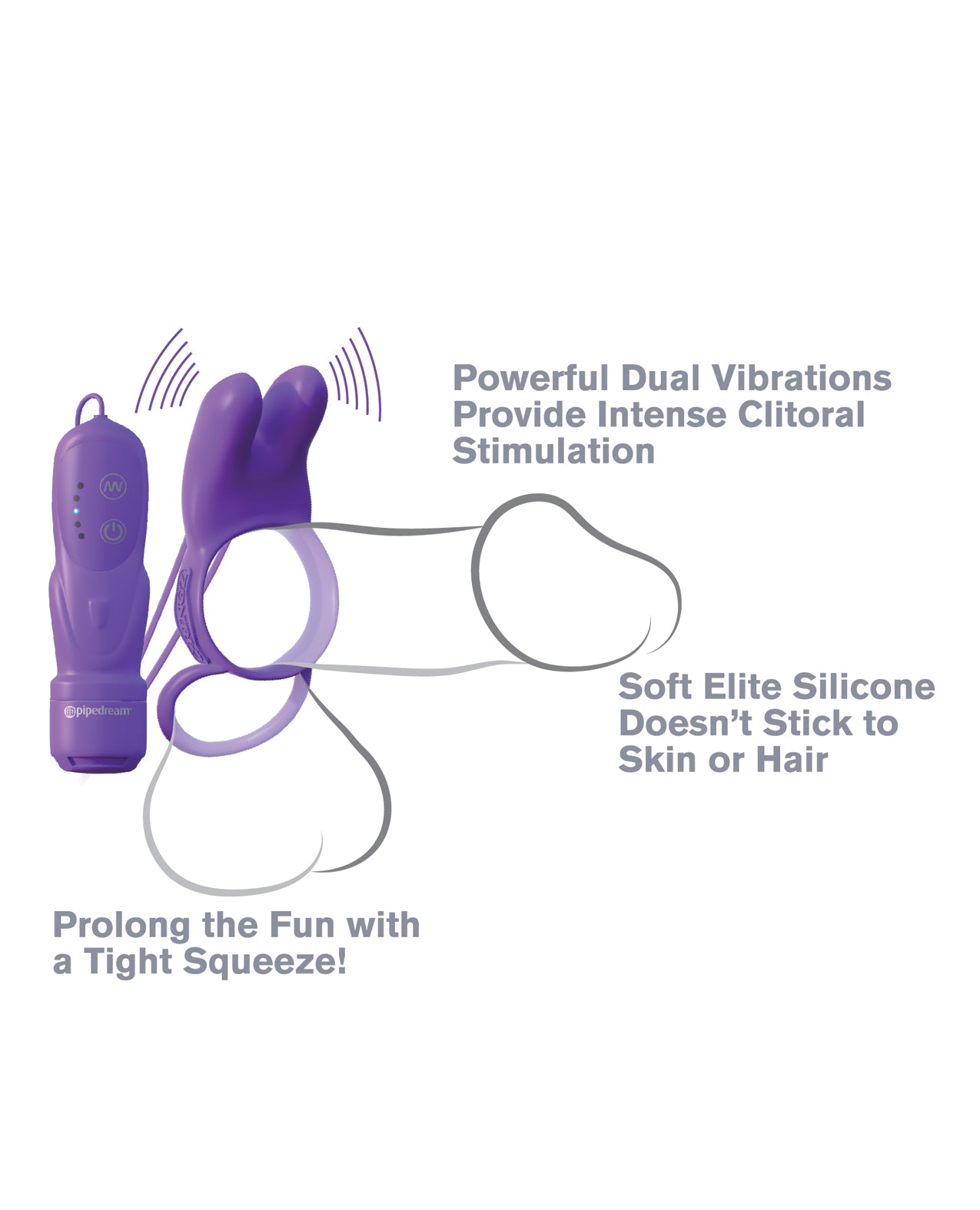 Twin Teazer Rabbit Ring with Dual Vibrating Bullets and Silicone Support