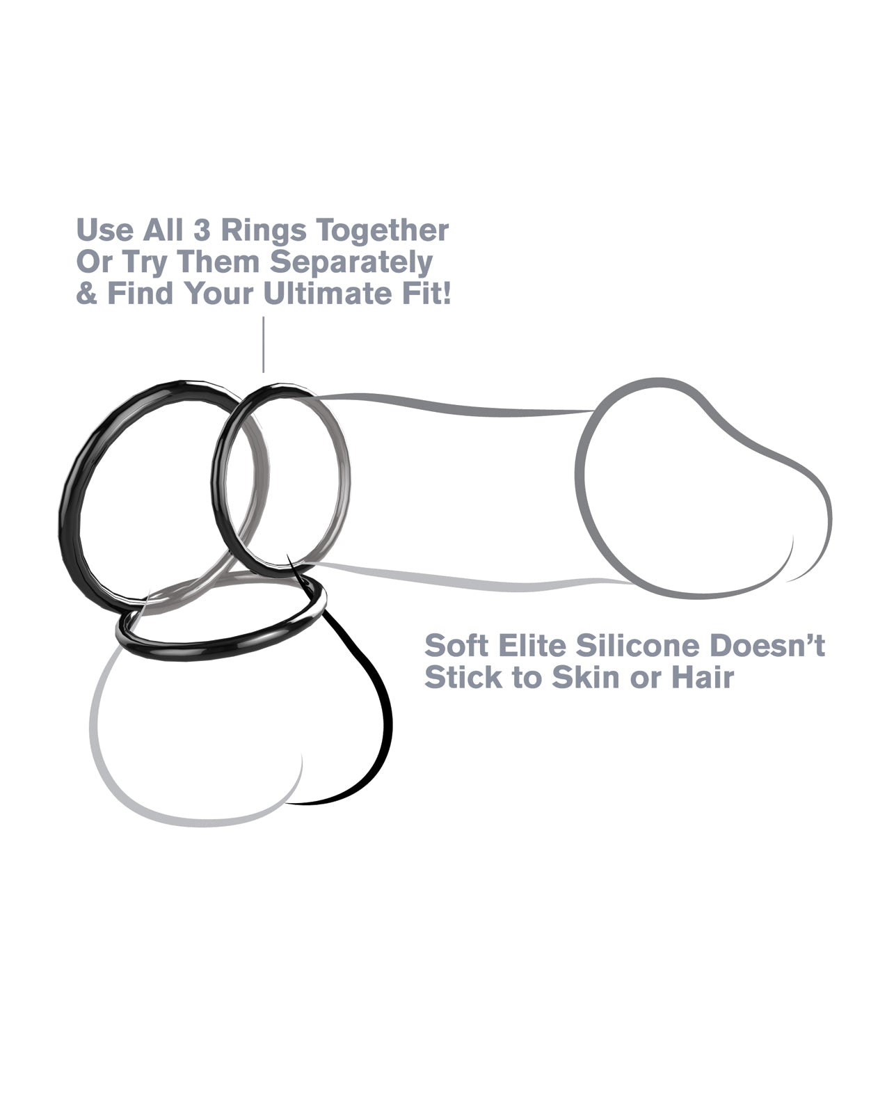 Silicone 3-Ring Stamina Set for Customizable Penis Enhancement