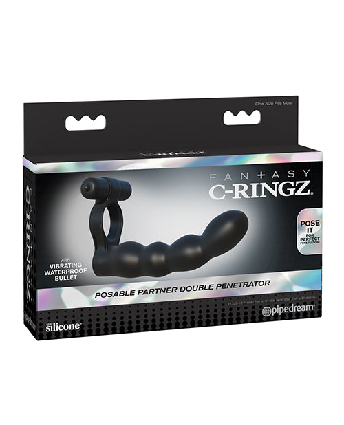 Fantasy C-Ringz Penis Enhancement Posable Silicone Double Penetrator with Cock Ring for Versatile Intimate Pleasure