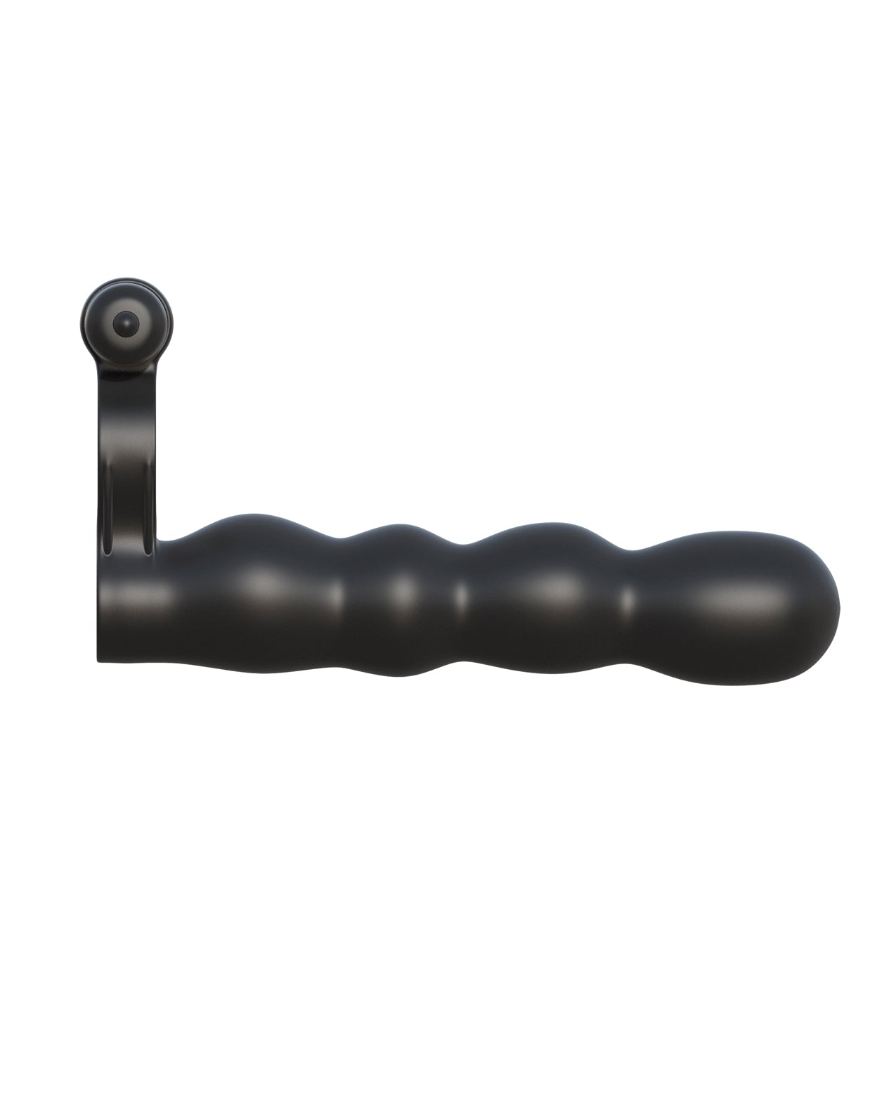 Posable Partner Double Penetrator Black Ring with Flexible Stimulator