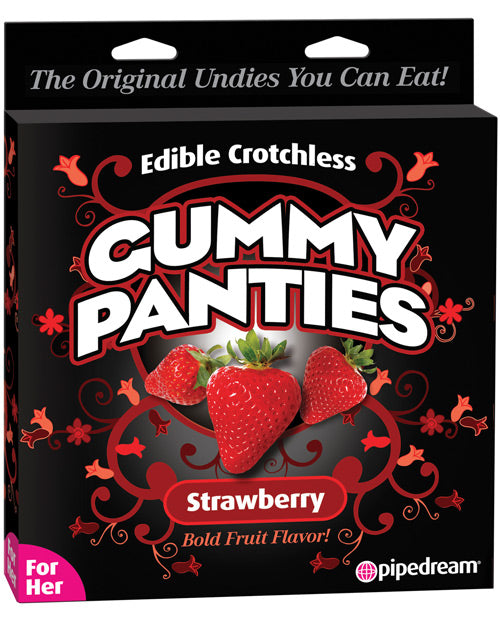 Pipedream Products Edible Gummy Panty Strawberry Flavor Crotchless Design for Romantic Intimate Fun