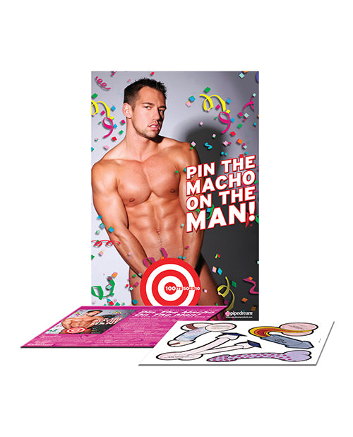 Pin the Macho on the Man Party Game for Bachelorette & Celebration Events
