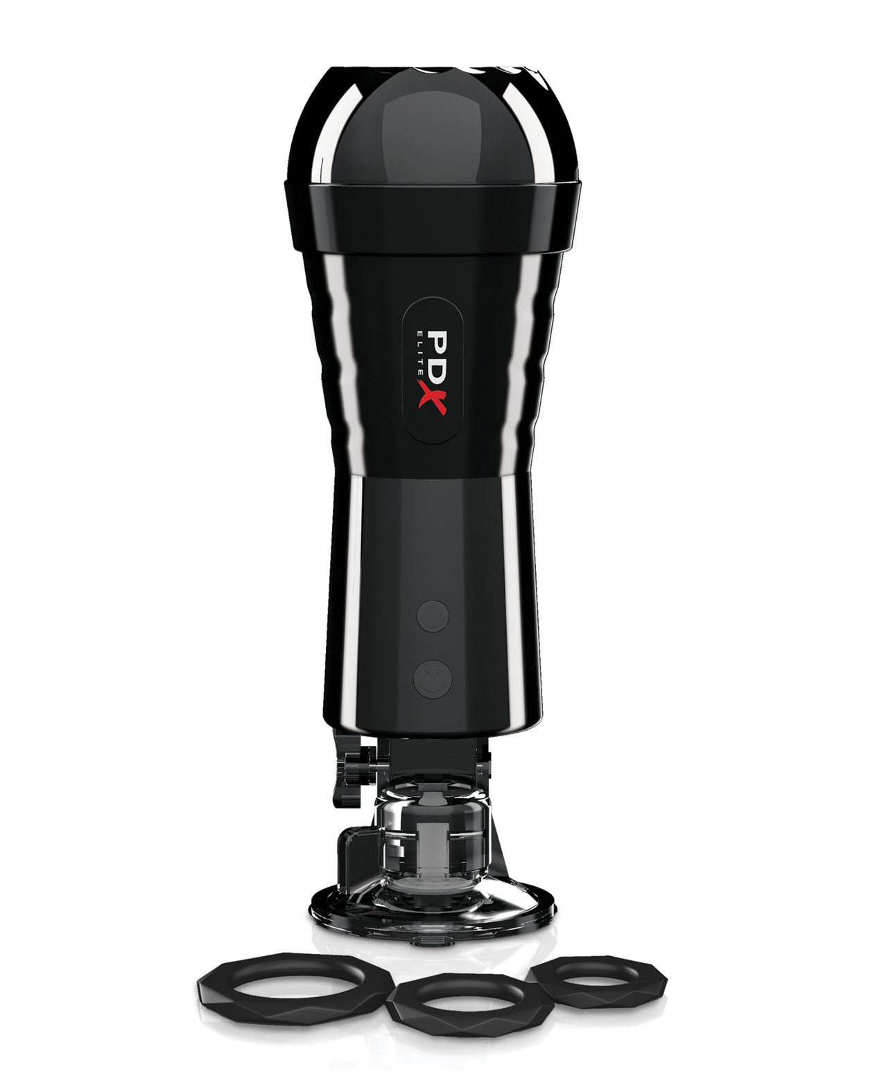 PDX Elite Cock Compressor Vibrating Stroker with Air Bag and Suction Technology