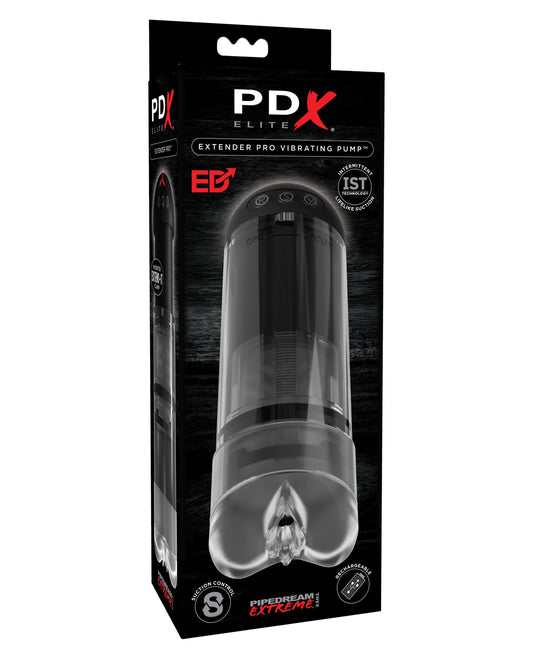 PDX Elite Penis Enhancement Pump with Extendable Tube and Suction Settings for Customizable Pleasure and Support