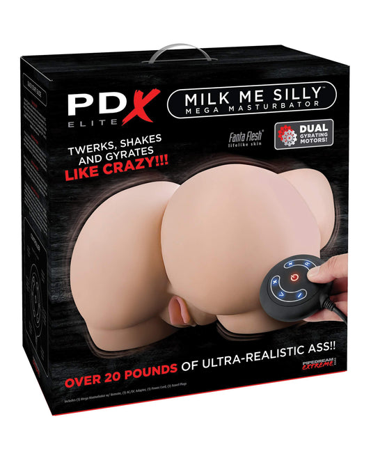 PDX Elite Mega Masturbator Bubble Butt design with dual rotating motors and Fanta Flesh material for realistic male stimulation