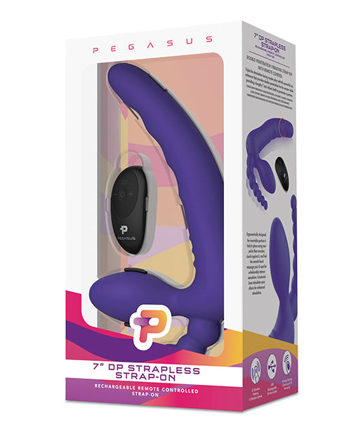 Pegasus Strap Ons 7-Inch Remote Control Vibrating Beads Silicone for Dual Partner Stimulation