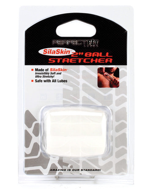 Perfect Fit penis enhancement ball stretcher super stretchy opaque white for comfortable support and flexible fit