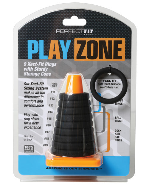 Perfect Fit Play Zone Ring Toss Kit with 14-Size Custom Silicone Cock Rings
