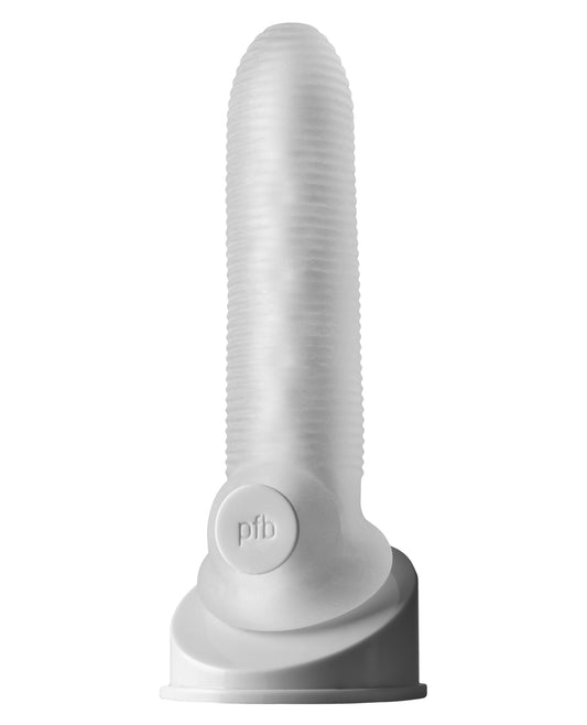 Perfect Fit Fat Boy Micro Ribbed Sheath 6.5" Clear Penis Enhancement Sleeve