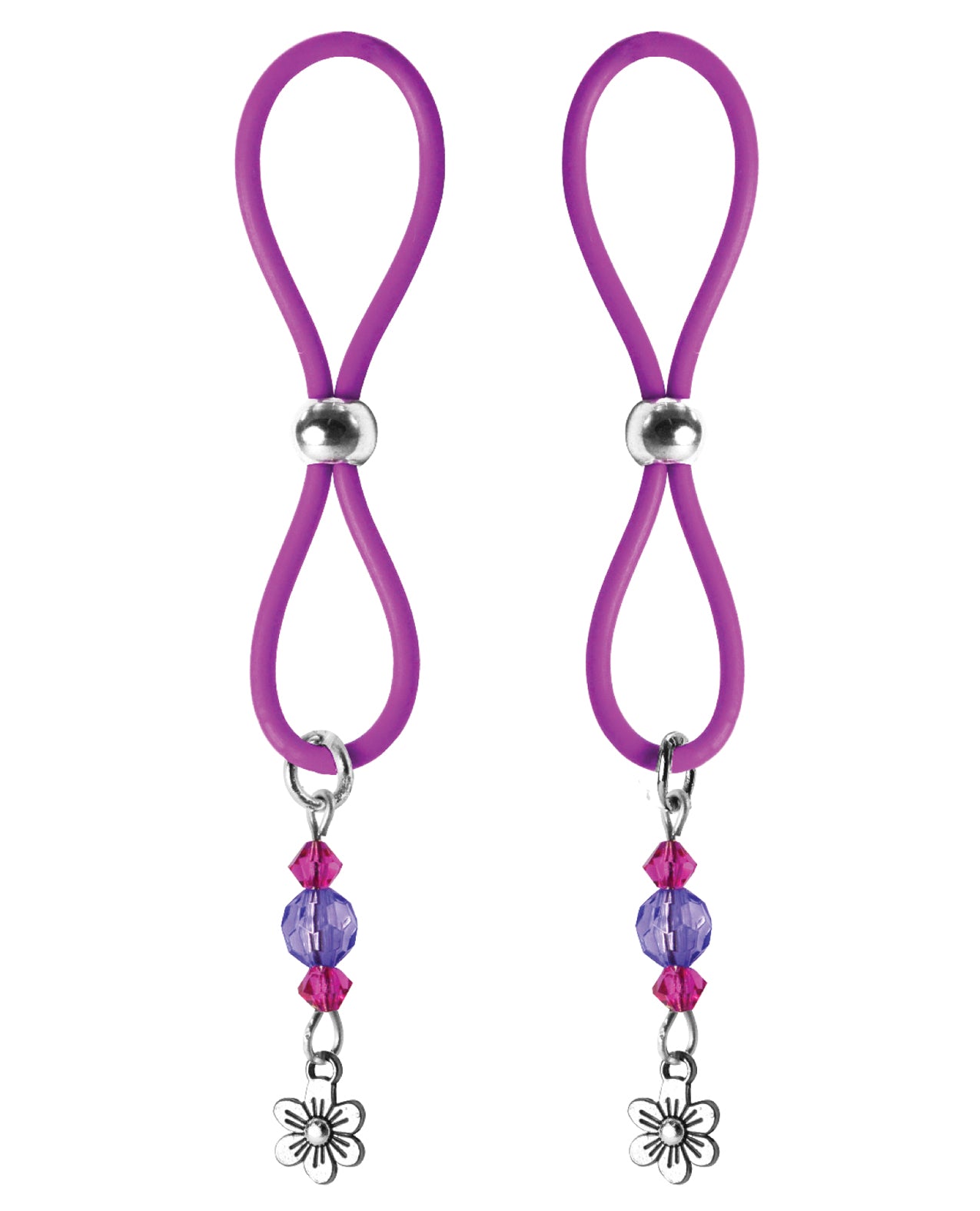 Bijoux de Nip Nipple Halos Purple Flower Charm Non-Piercing for Decorative Accessory