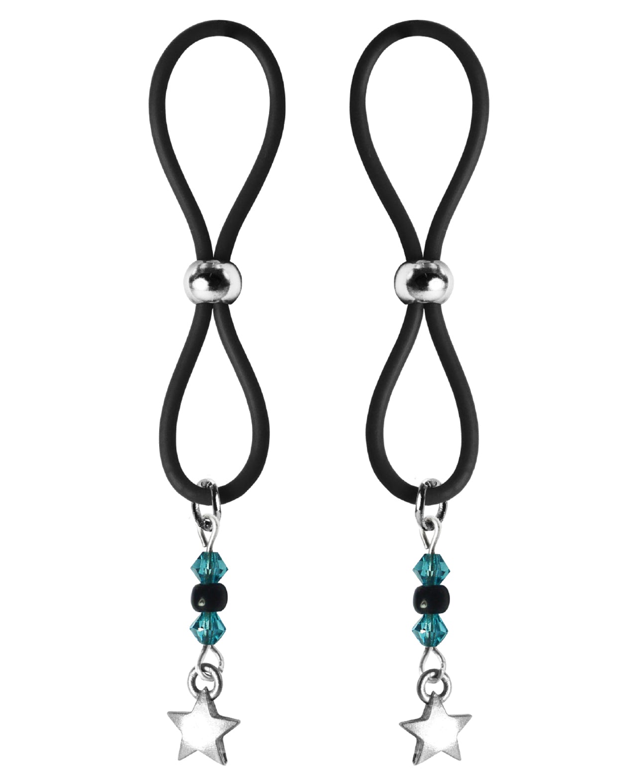 Bijoux de Nip Nipple Halos Turquoise and Black Star Charm for Stylish Sensual Accessory