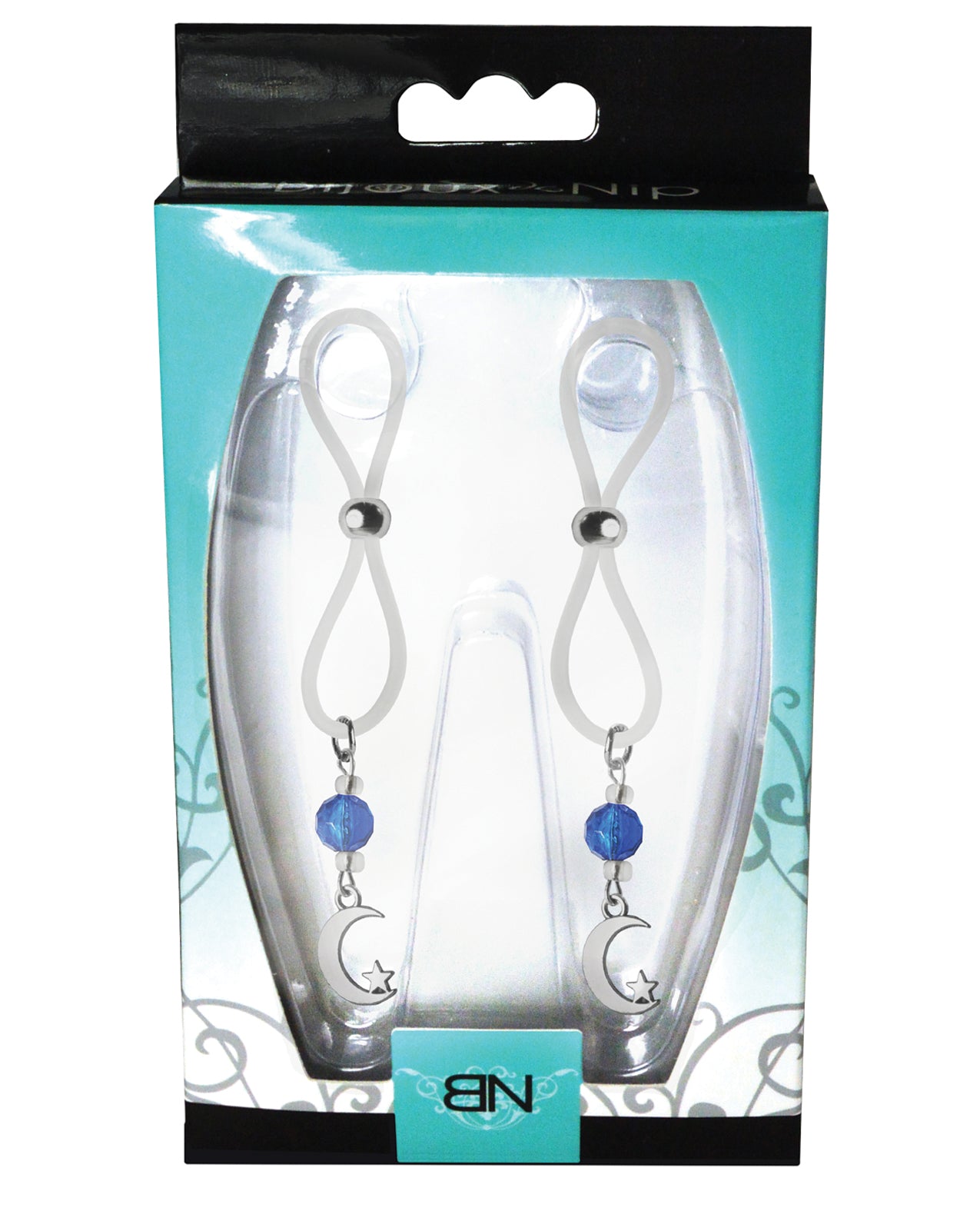 Bijoux de Nip Nipple Halos with Moon & Star Charm - Blue/Clear Jewelry Accessory