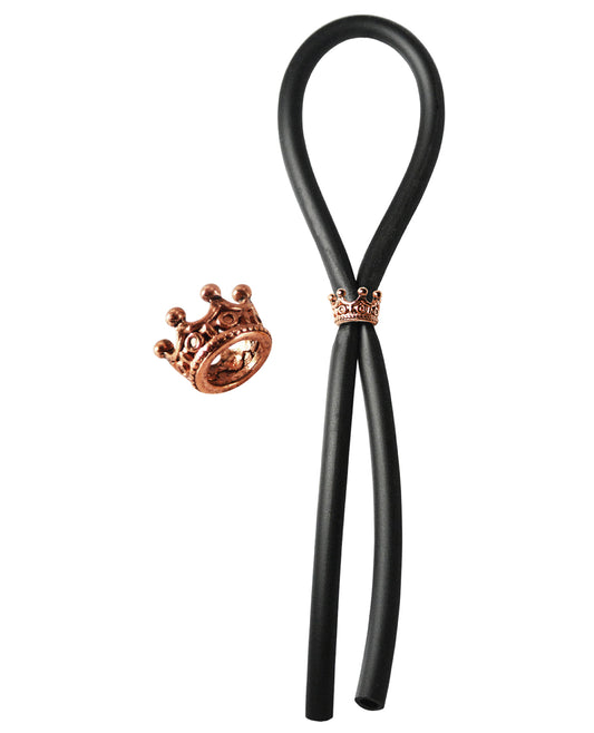 Silicone Lasso Penis Ring with Rose Gold Crown Slider