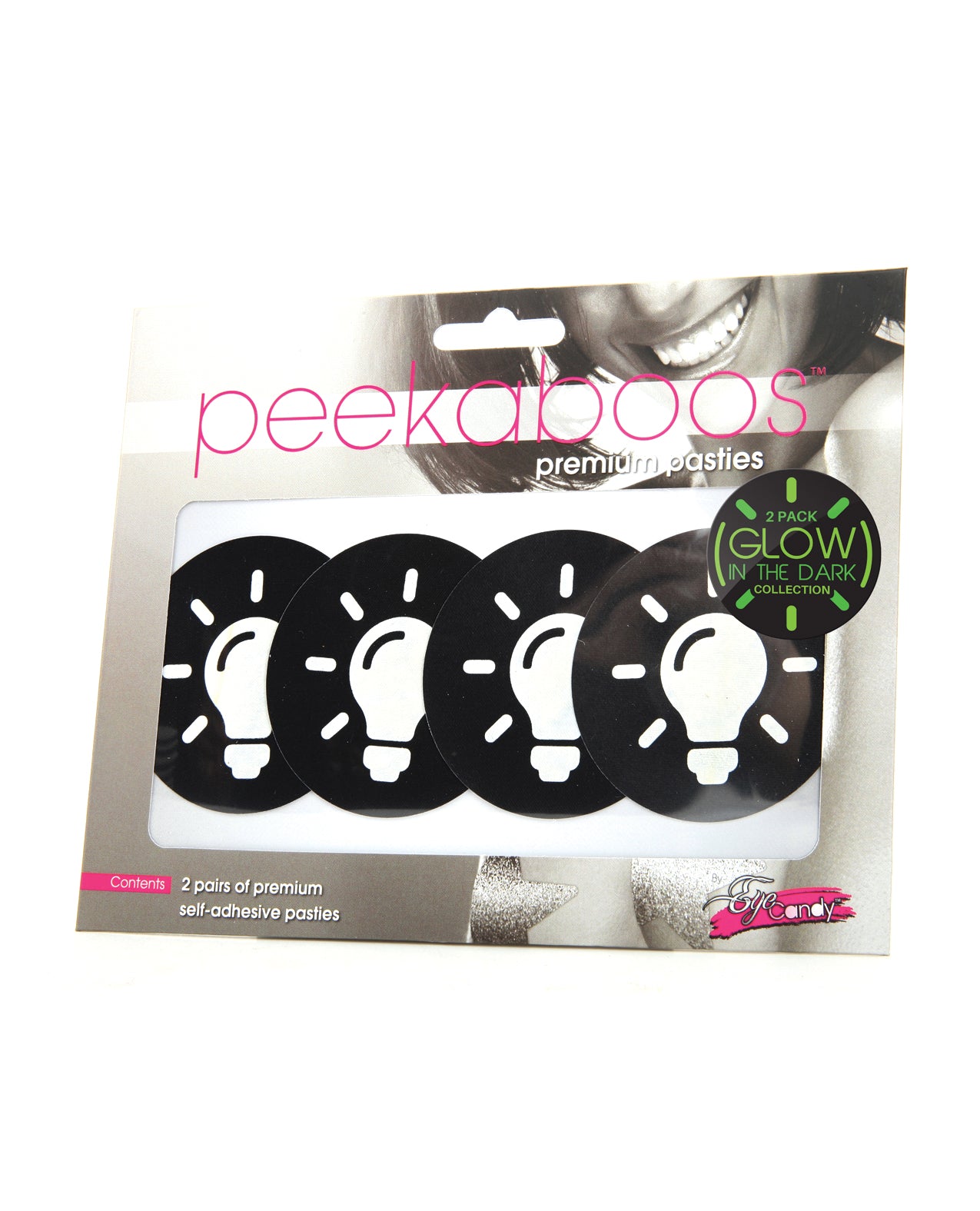 Peekaboos Lingerie Pasties Glow in the Dark Light Bulb Design for Unique Festival Style