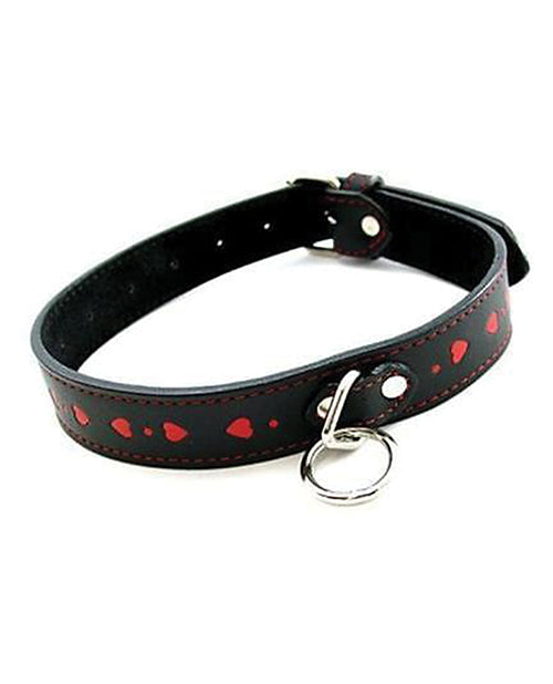 Plesur Bondage Collar PU Leather Heart Decorations Adjustable BDSM Restraint for Secure and Comfortable Roleplay