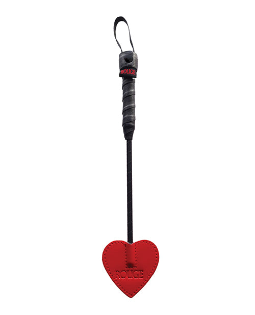 Rouge Mini Leather Spade Paddle, compact red leather paddle with spade design for controlled bondage impact play