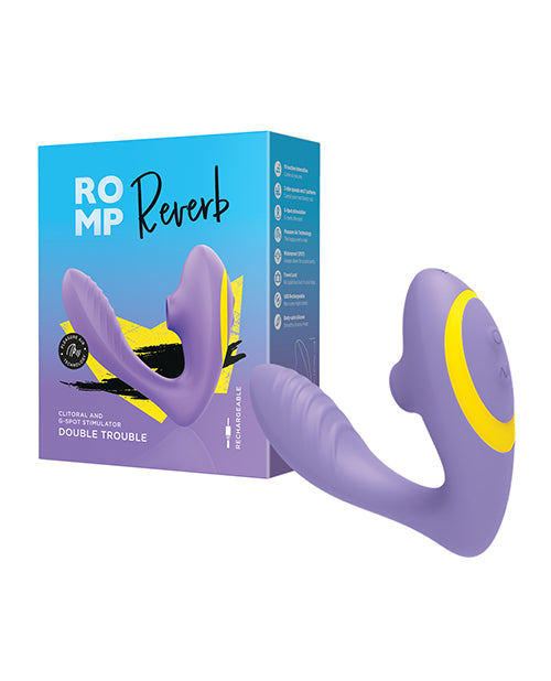 ROMP stimulator dual-action air pulsator and vibrating end for simultaneous clitoral and G-Spot pleasure