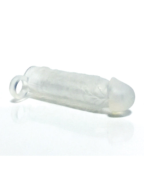 Clear Silicone Penis Extender with Realistic Design and Stretch Ball Strap