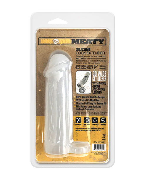 Clear Silicone Penis Extender with Realistic Design and Stretch Ball Strap