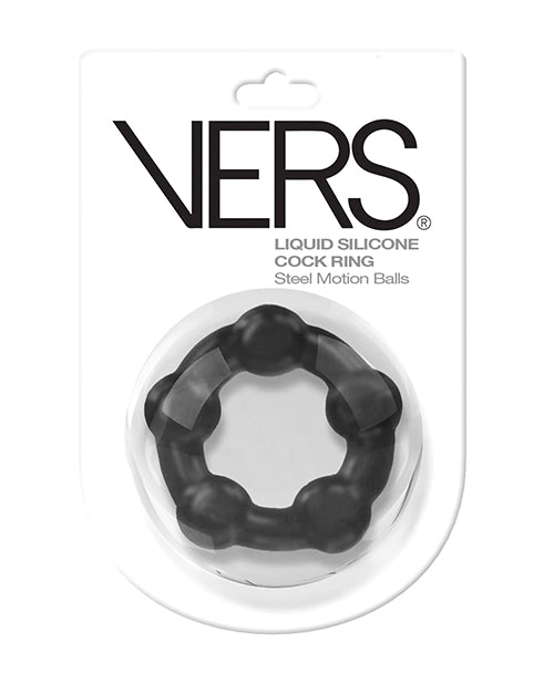 VERS Penis Enhancement Cock Ring with Liquid Silicone and Steel Motion Balls for Prolonged Erections and Enhanced Sensation